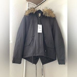 Zara faux fur hooded parka